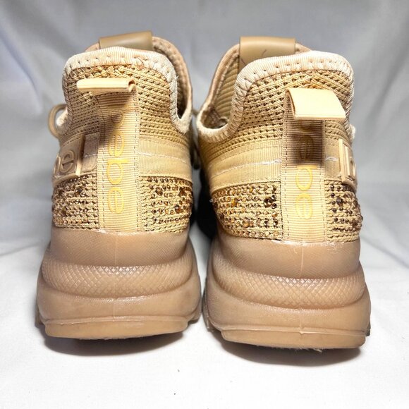 Bebe Sport Analia Women's Gold/Tan/Rhinestone Sneakers-Slip On-Sz.8 1/2-Comfy - Picture 5 of 16